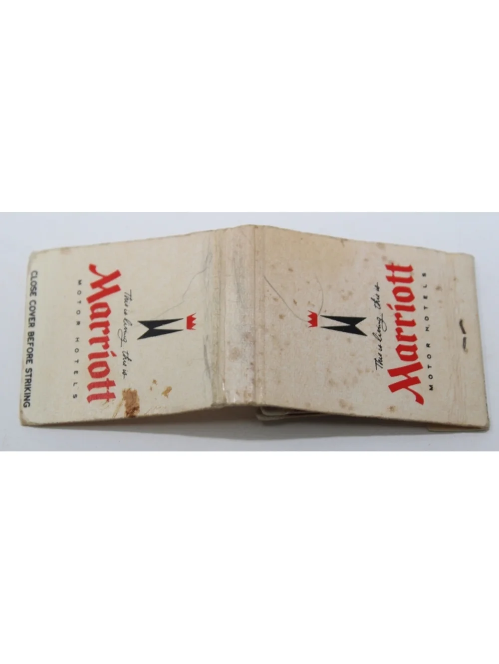 Vintage 1960s Lot of 2 Matchbooks This Is Living This is Marriott Motor Hotels